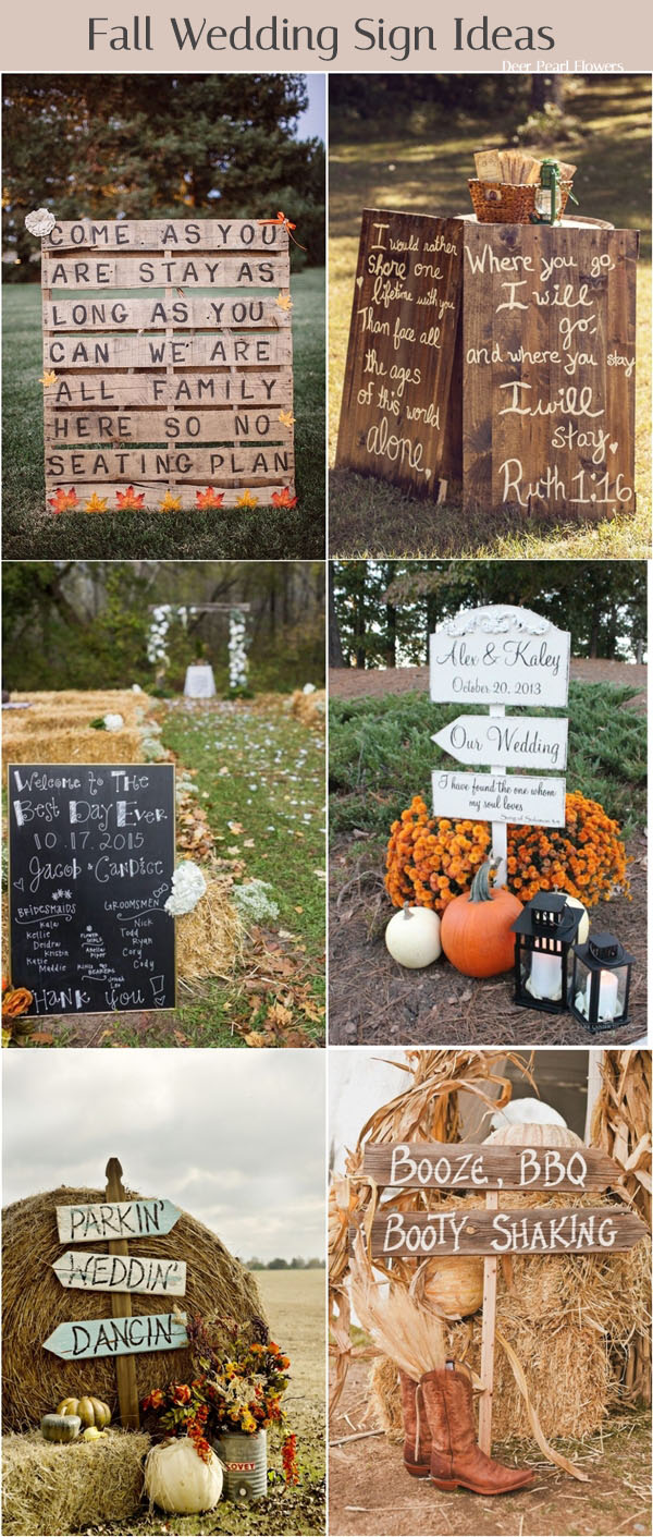 fall wedding decor ideas- fall wedding signs