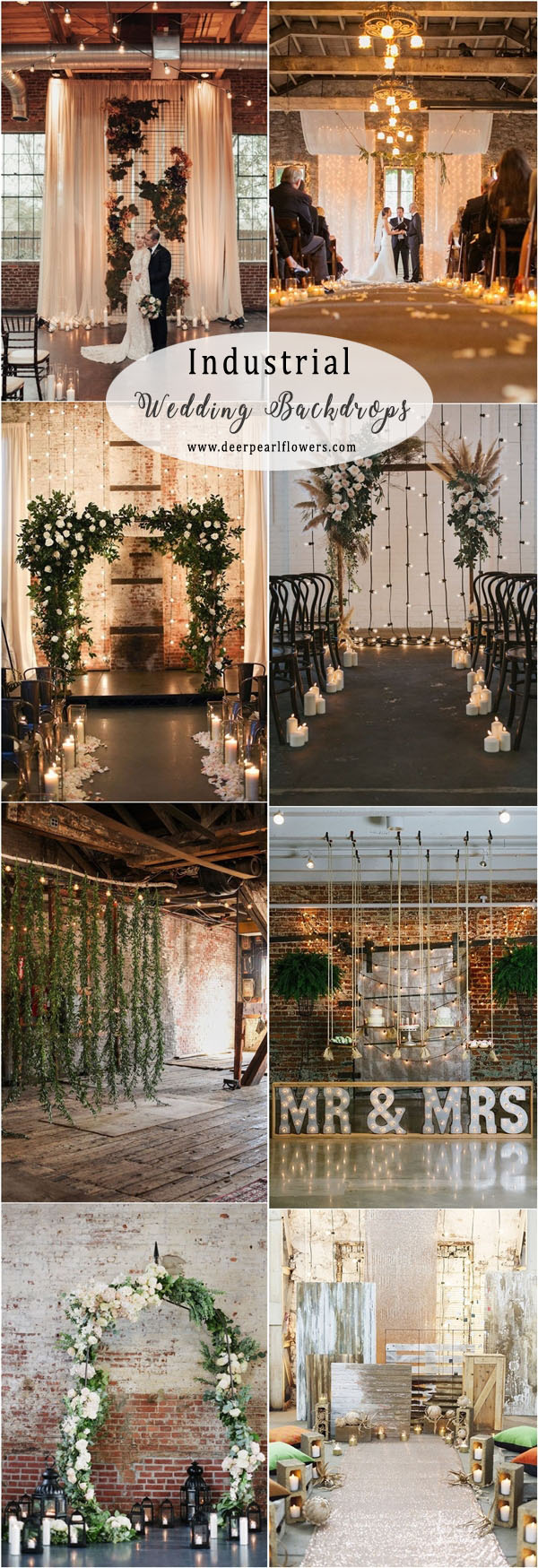 industrial rustic country wedding ceremony backdrop ideas