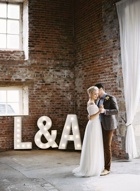 rustic country industrial wedding backdrop