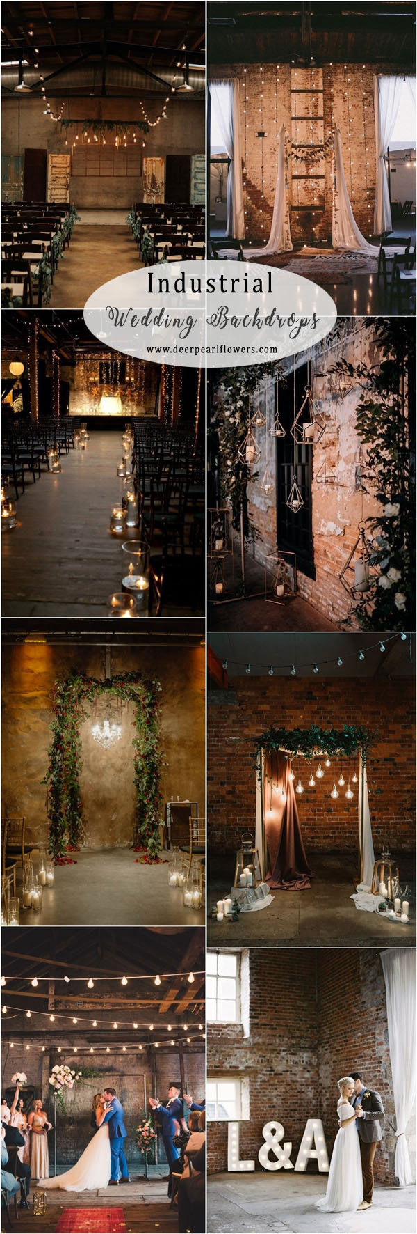 rustic country industrial wedding ceremony backdrop ideas