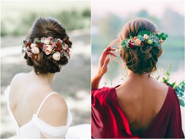 wedding hairstyles with flower crown