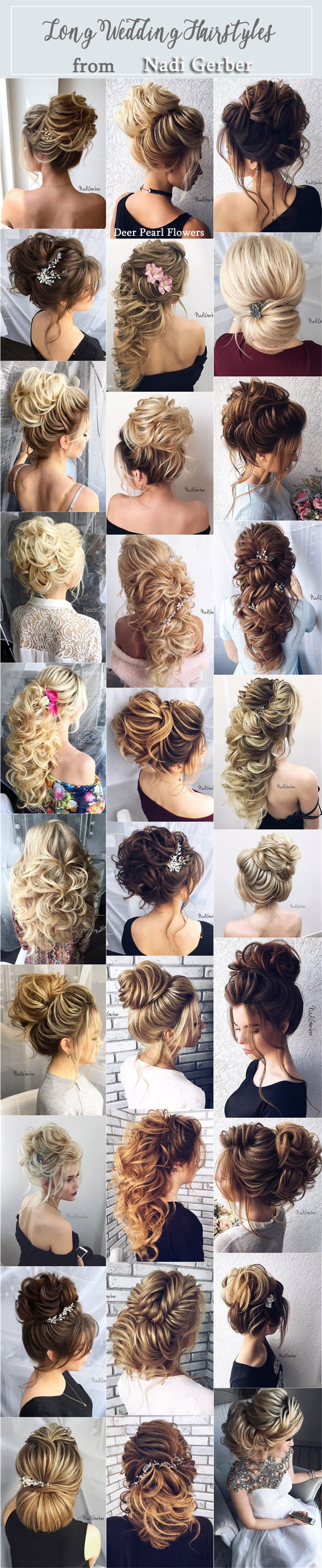 Long Bridal Hairstyles Updos for Wedding from Nadi Gerber