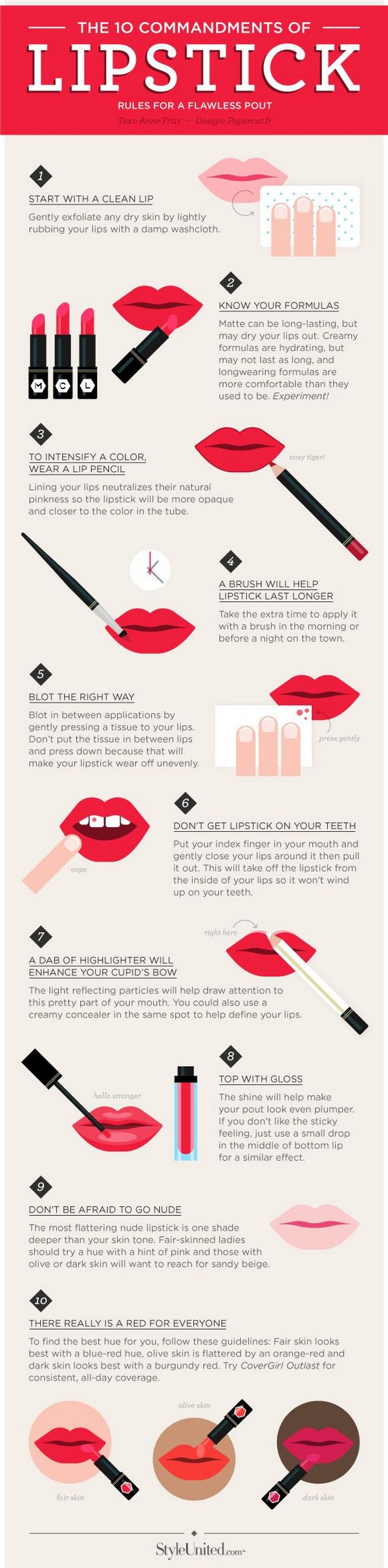 The 10 Commandments of Lipstick via Style United