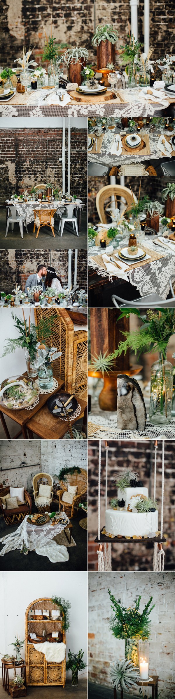 earthy industrial bohemian wedding ideas