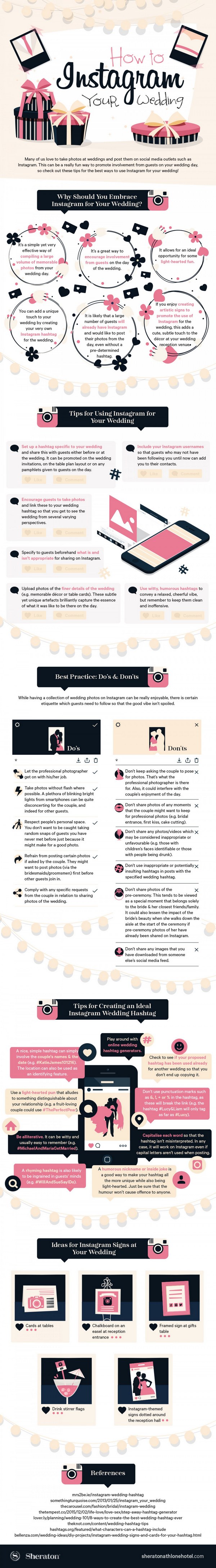 how to instagram your wedding infographic