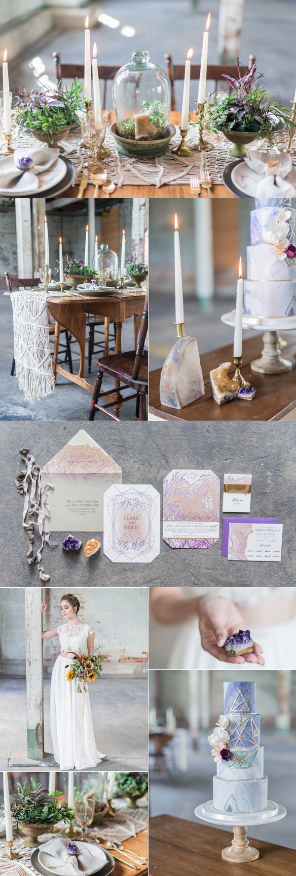 industrial bohemian geode wedding ideas