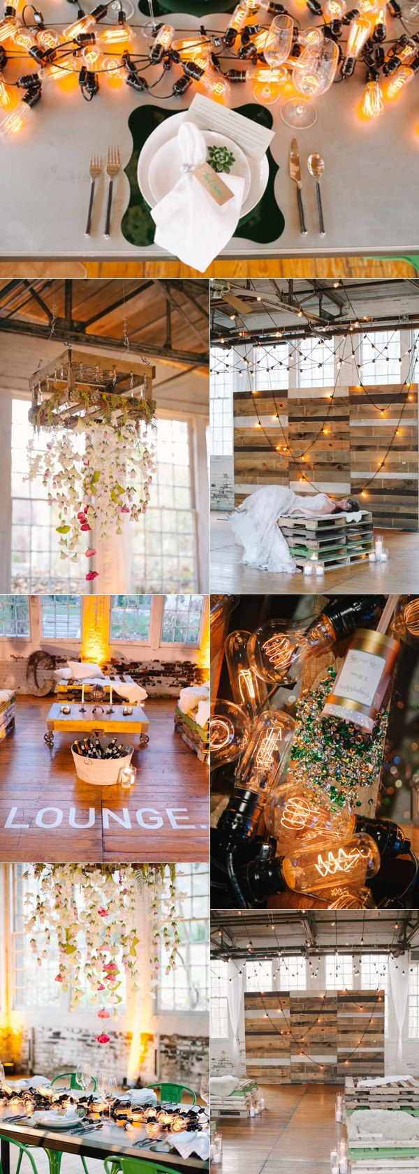 rustic illuminated industrial wedding ideas