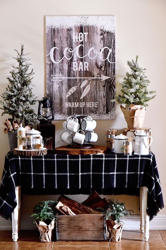 Hot chocolate winter wedding bar