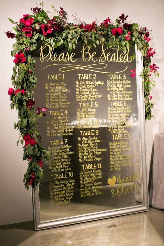 Winter Wedding Seating Chart