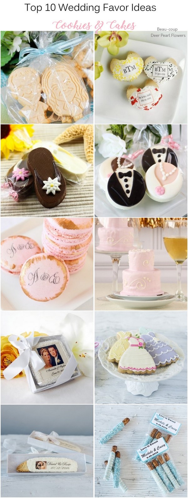 Wedding cookie and cake favors
