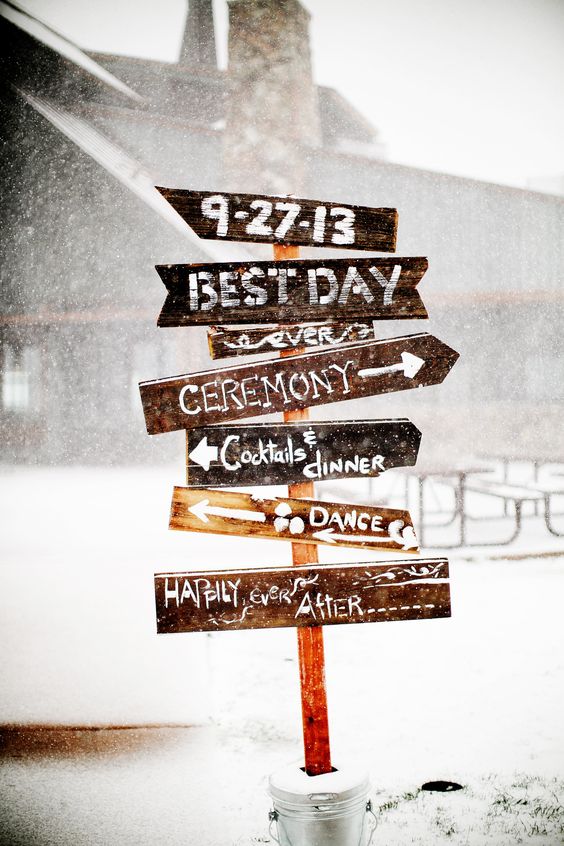 Winter Rustic Wedding Sign