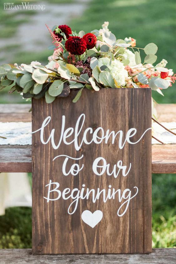 Wooden Wedding Sign