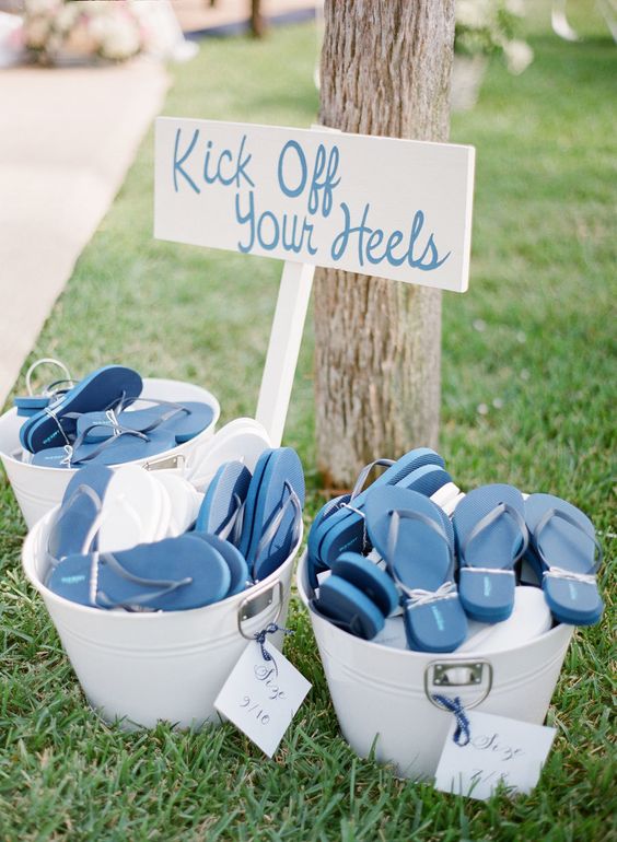 blue wedding flip flops