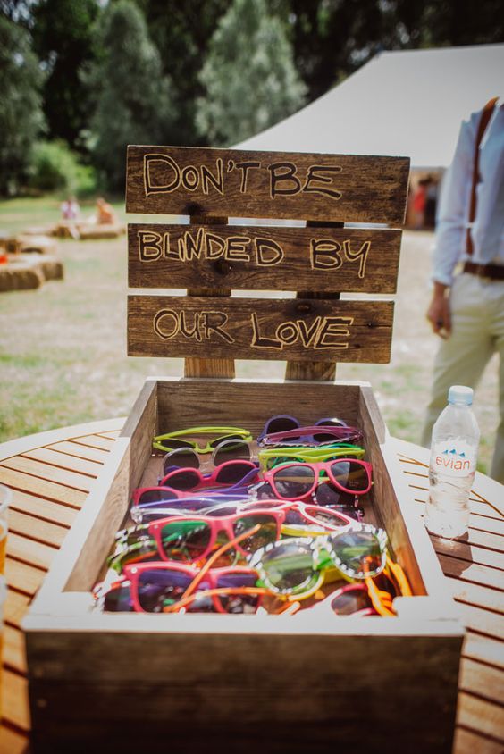 colorful sunglass wedding favors