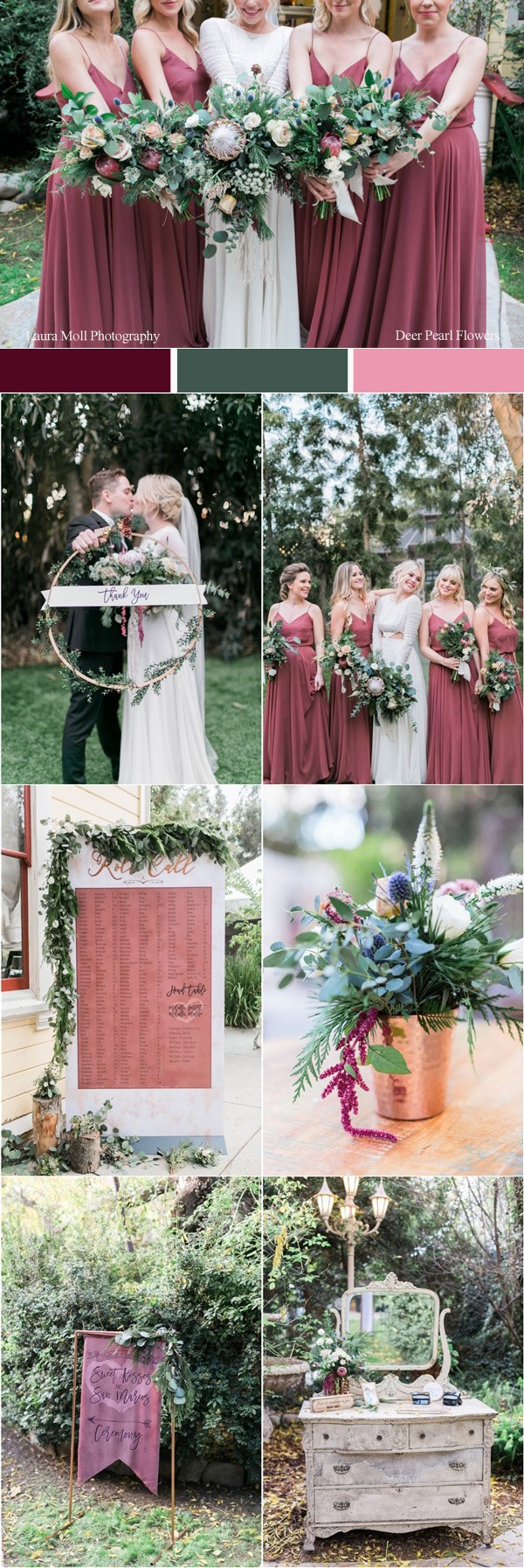 dusty rose boho wedding color ideas