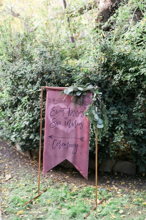 dusty rose boho wedding sign