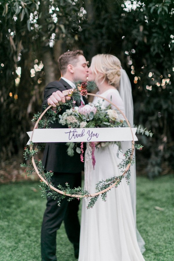 greenery thank you wedding wreath