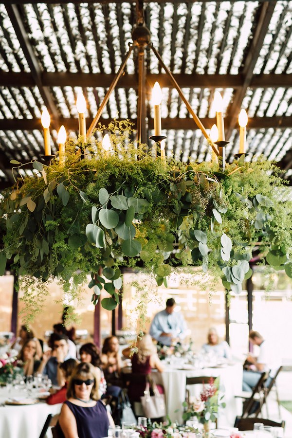 greenery wedding chandelier decor