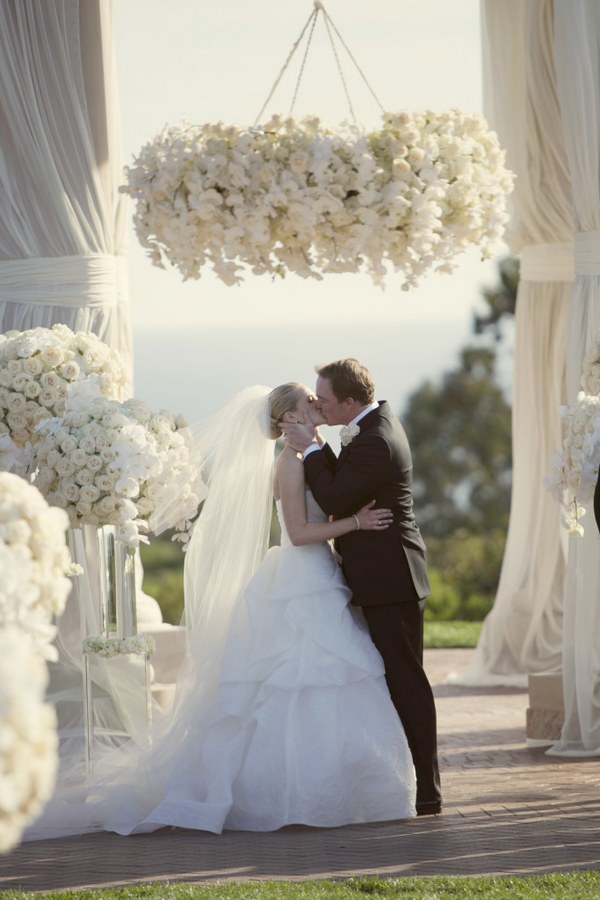 hanging floral wedding chandelier