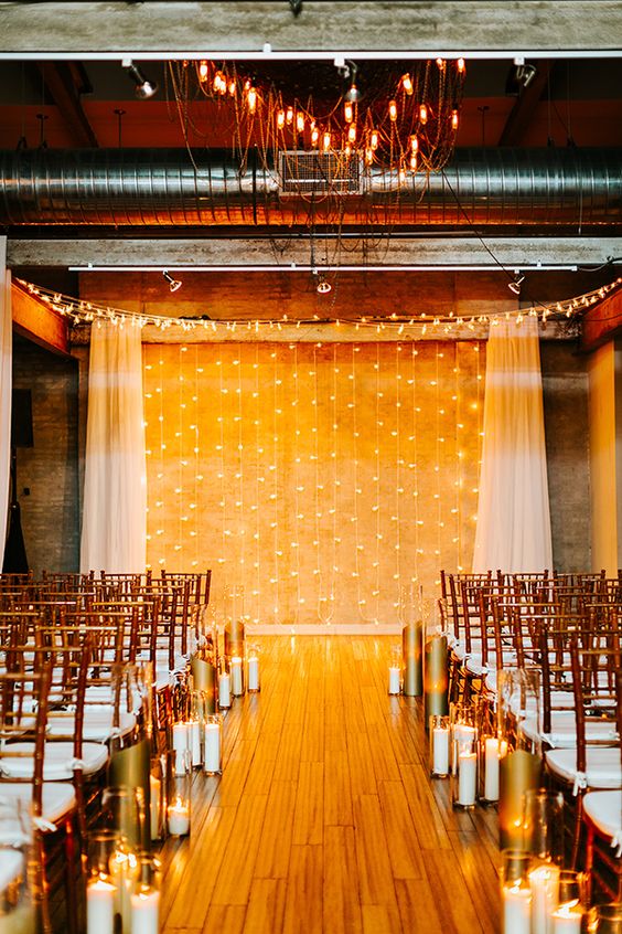 modern winter wedding backdrop