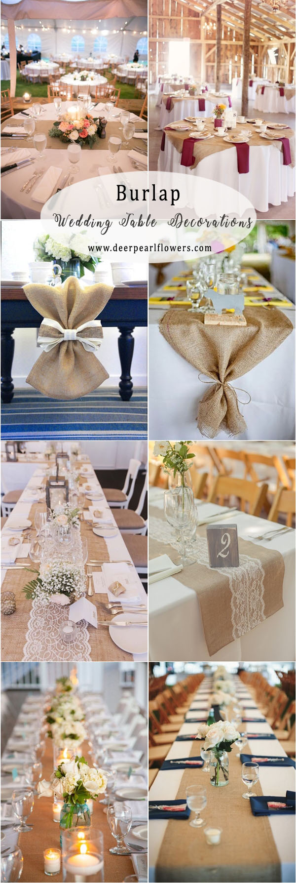 rustic country burlap wedding table decor