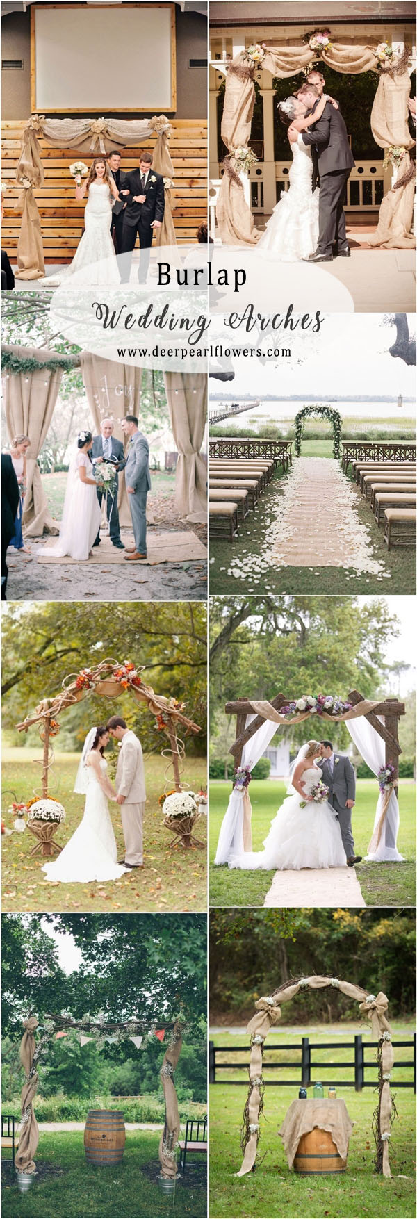 rustic country farm burlap wedding arch ideas