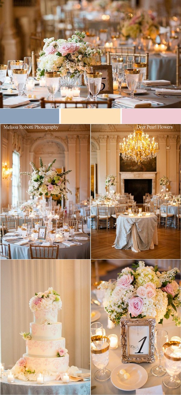 vintage ivory and pink wedding color ideas