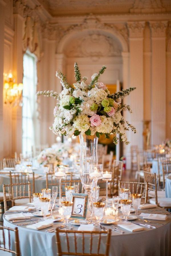 vintage tall wedding centerpiece