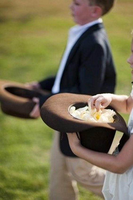 Cowboy hat ring bearer and flower girl