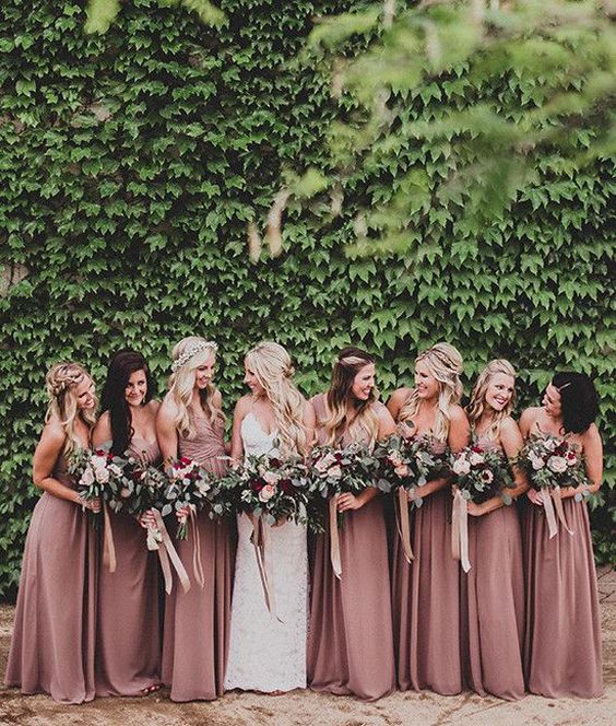 Dusty rose bridesmaid dresses 