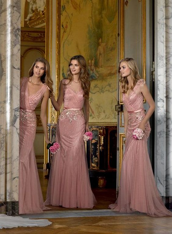 Dusty rose bridesmaid dresses 