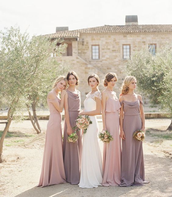 Dusty rose bridesmaid dresses 