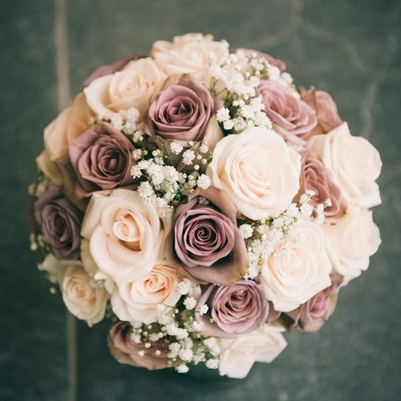 Dusty rose wedding bouquets