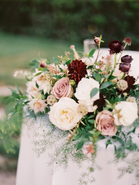 Dusty rose wedding centerpieces