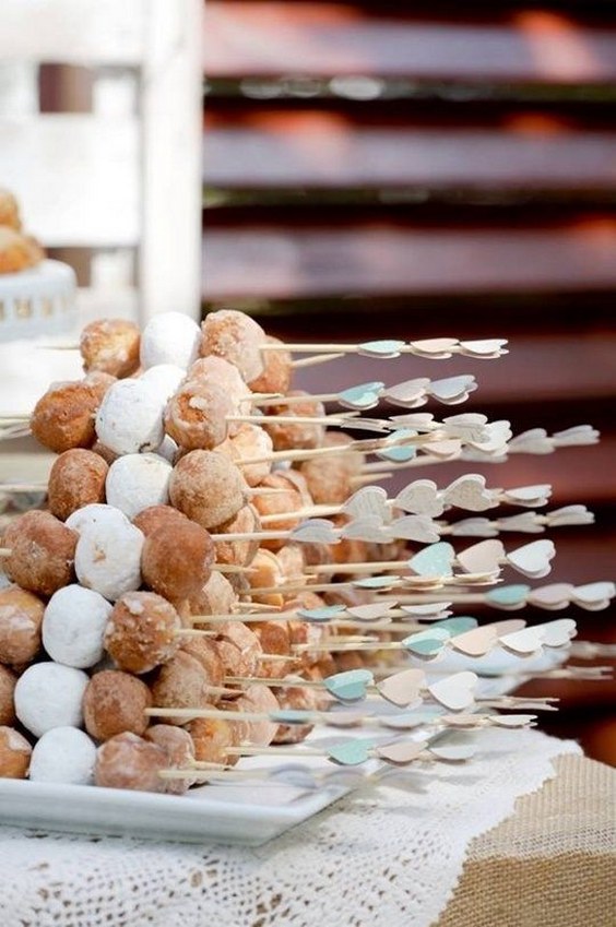 donut kebabs, cute for a wedding dessert table