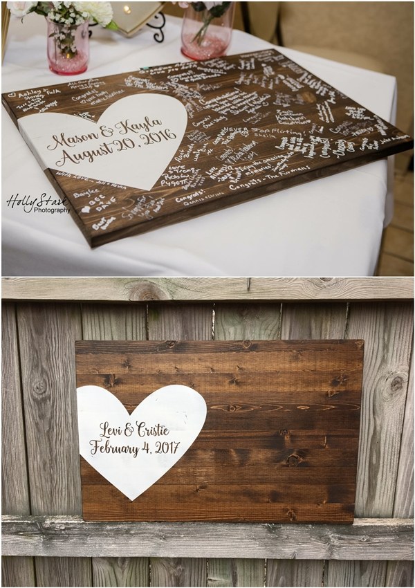 wood wedding guest book