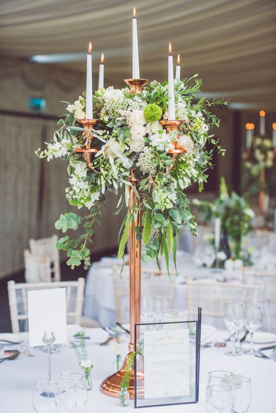 Botanical Green & Copper Wedding Decor