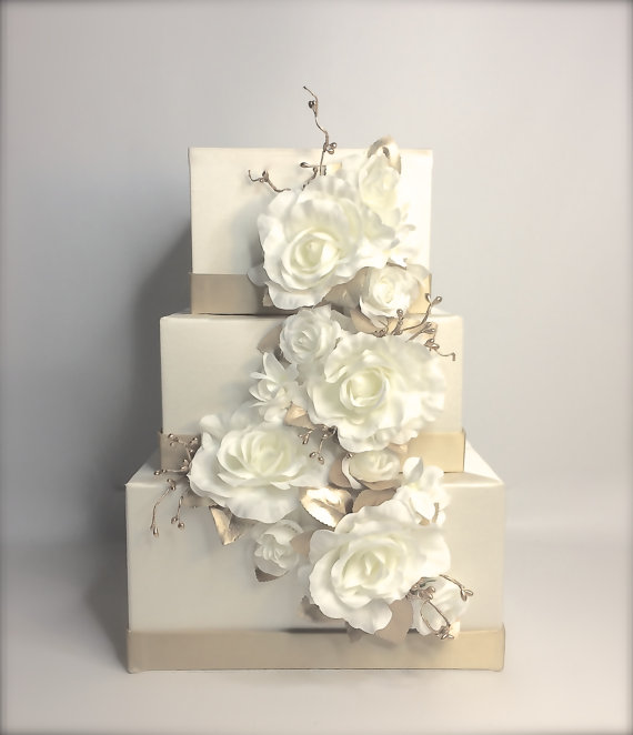 Cascade Gold and Ivory Or White Wedding Card Holder