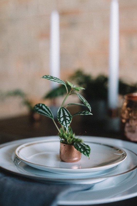 Green and copper wedding favor
