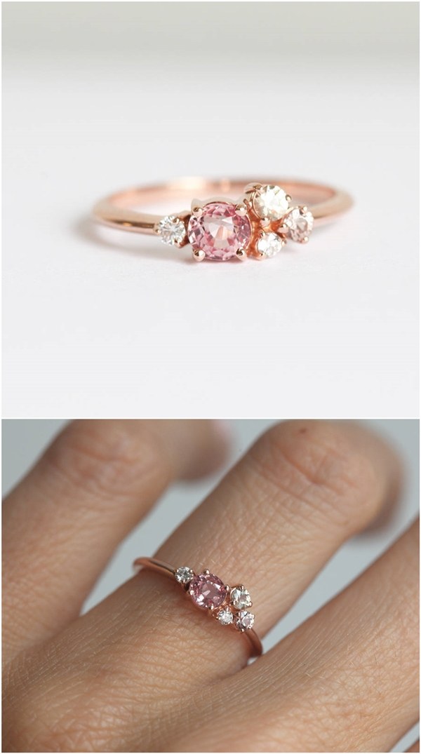 Peach Sapphire Ring