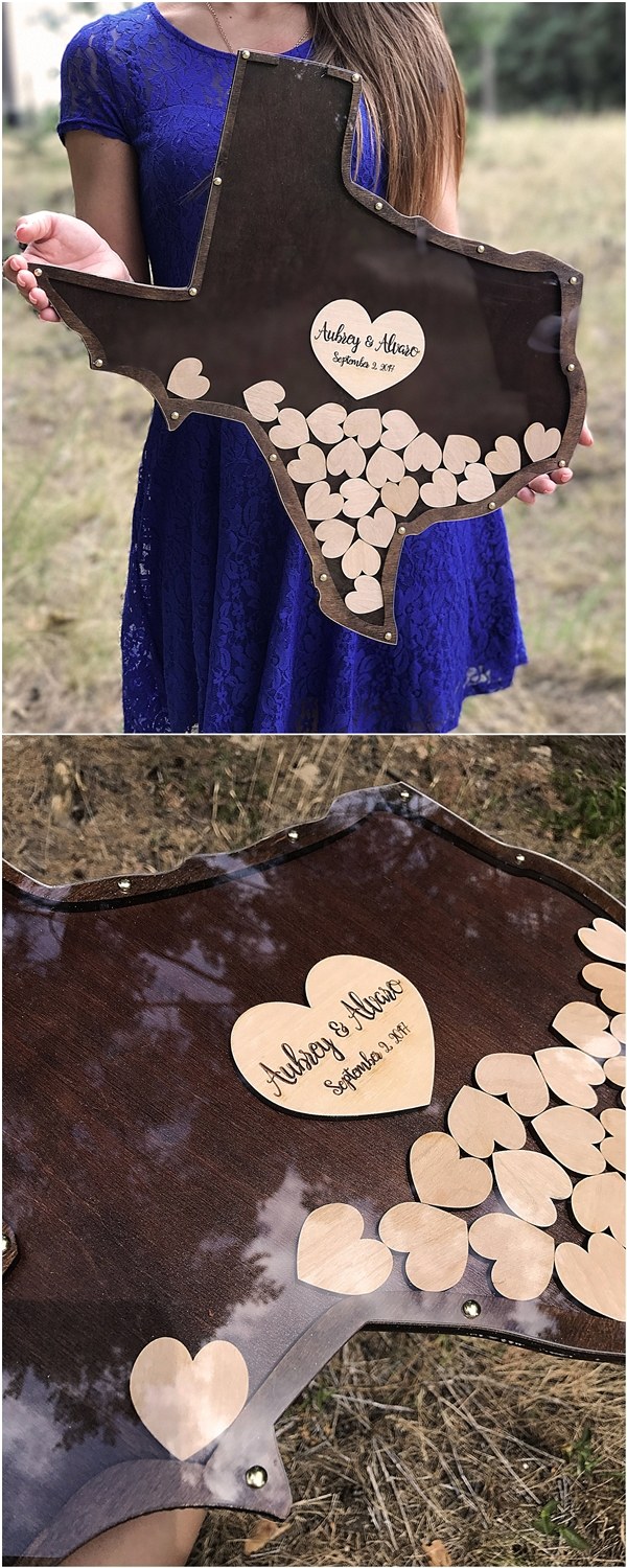 Texas Shape Wedding Guest Book