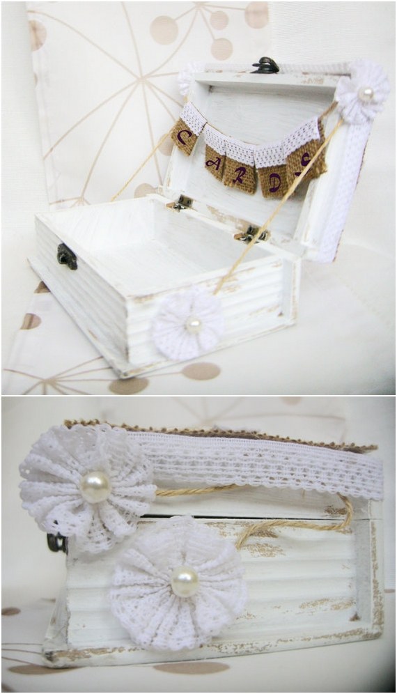 Wedding Card Holder with Burlap and Lace