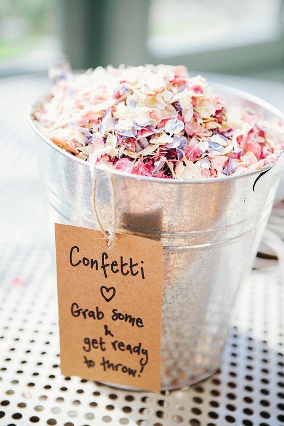 Wedding confetti wedding send off toss idea