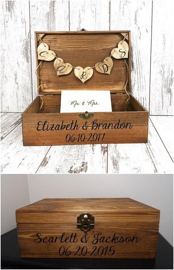 Wooden Wedding Card Box