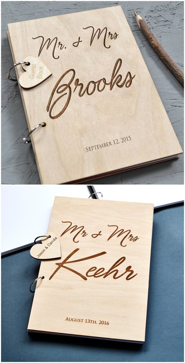 Wooden Wedding GuestBook