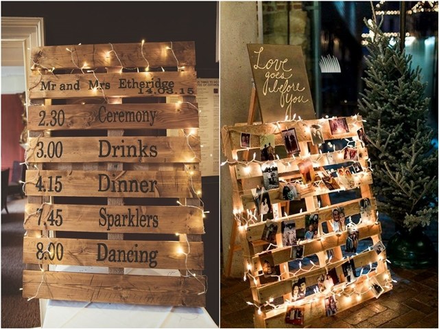 Wooden pallet wedding decor