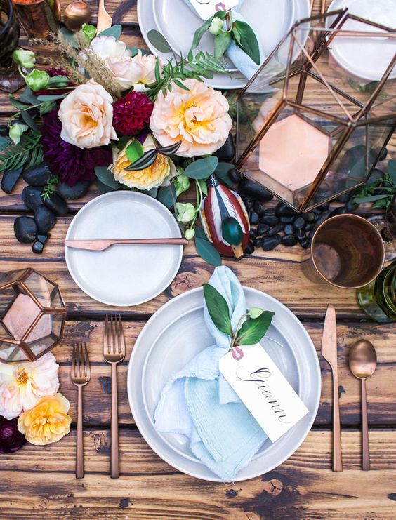 botanical inspired table setting