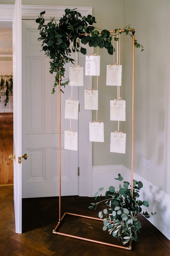 copper wedding seating decor