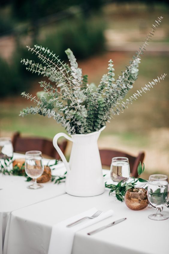 rustic greenery wedding centerpiece