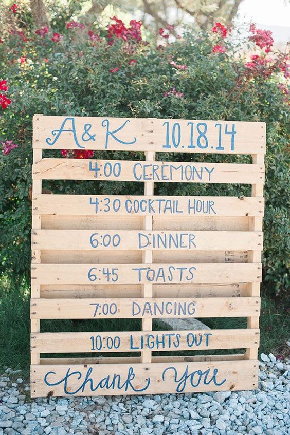 rustic wood pallet wedding sign